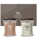 WoodWick Geschenkset Duftkerzen Medium Fireside & Cashmere - 2 Stück - Duftkerze im Glas - Holzdocht
