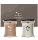 WoodWick Geschenkset Duftkerzen Medium Fireside & Cashmere - 2 Stück - Duftkerze im Glas - Holzdocht