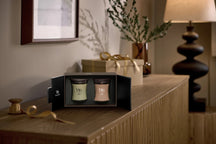 WoodWick Geschenkset Duftkerzen Medium Fireside & Cashmere - 2 Stück - Duftkerze im Glas - Holzdocht