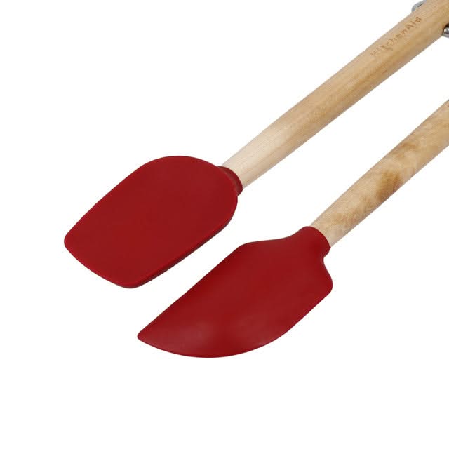 KitchenAid Spatelset Core Kaiserrot Birkenholz 2-teilig - Kochspatel Antihaft
