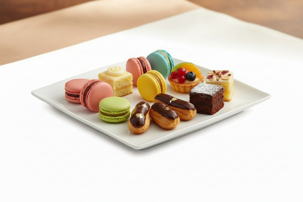 BonBistro Petitfour Teller Yong Squito 10 x 10 cm - Weiß - 6 Stück