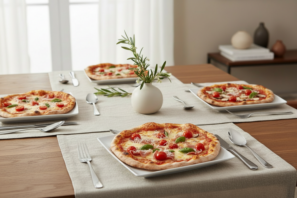 BonBistro Yong Squito Geschirrset - Weiß - 12-teilig / 4 Personen - 4 Speiseteller, 4 Frühstücksteller und 4 Schüsseln