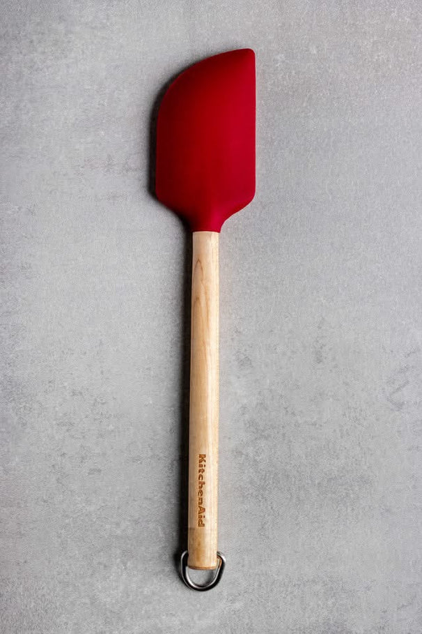 KitchenAid Teigschaber Core Kaiserrot Birkenholz Silikon 32 cm - Spatel Antihaft