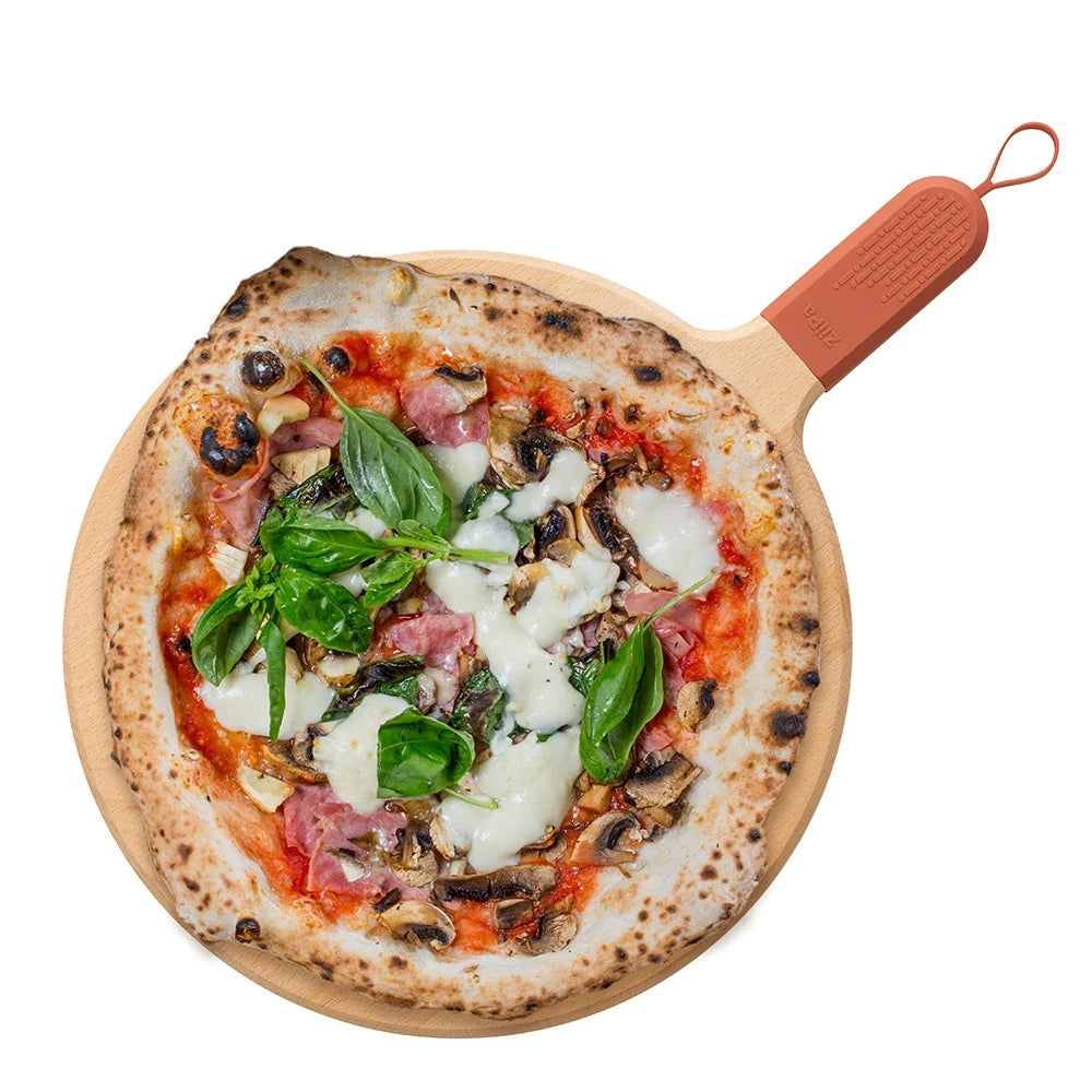 ZiiPa Servierbrett / Pizzabrett Sora Buchenholz Terracotta - ø 31 cm